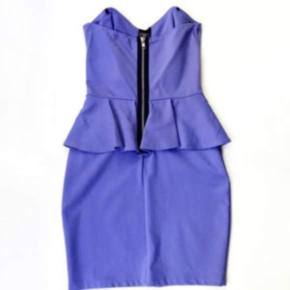 Arden B Lavender Strapless Peplum Dress size S - Picture 3 of 5